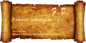 Fekete Dorottya névjegykártya